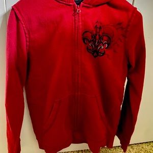 Big Boys Size Large Fleece Lined Graphic Zip Up